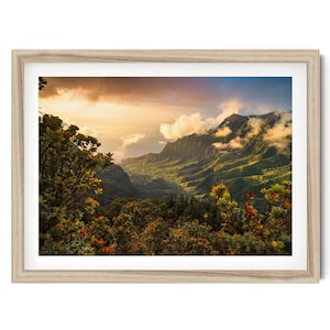 Hawaii Wall Art, Kalalau Valley Kauai Photo, Hawaiian Artwork, Landscape Art Print, Colorful Travel Framed Picture, Fine Art Photography