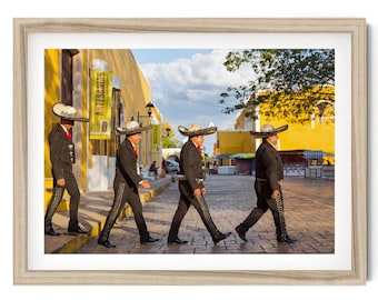 Meksykański nadruk mariachi: Meksykańska sztuka ścienna do wystroju Haciendy, Yucatan Photography