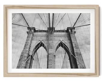 Brooklyn Bridge Black and White Fine Art Photo Print, NYC Wall Decor, Framed New York Art
