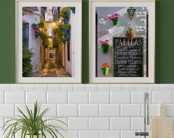 Spain Set of 2 Framed Prints, Andalusia Fine Art Photography for Mediterranean Wall Decor
