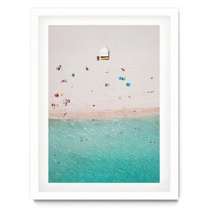 Beach Aerial Print, Miami Beach Photo, Coastal Framed or Unframed Artwork for Home Decor, Fine Art Photography, Minimalist Beach Decor