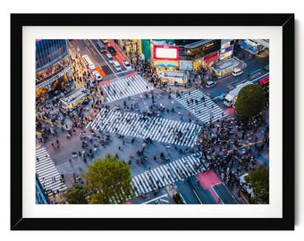 Tokyo Print, Japan Wall Art, Shibuya Crossing Aerial Photograph, Japanese Framed or Unframed Artwork, Fine Art Photography, Japan Gifts