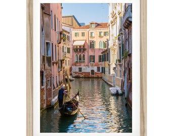Venice Gondola Print: Romantic Italy Canal Fine Art Photo