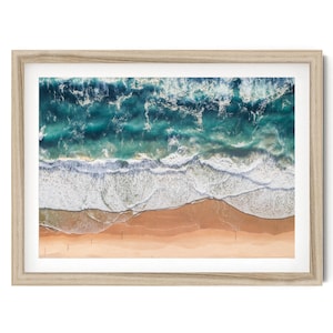 Aerial Beach Photography Print: Gold Coast Ocean Waves, Coastal Wall Art