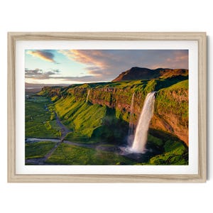 Fine Art Waterfall Print, Iceland Wall Art, Landscape Artwork, Nordic Wall Art, Colorful Photography, Unique Photo Gift for Nature Lover