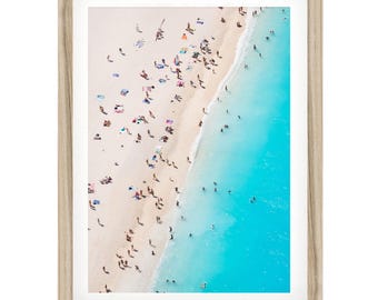 Strand Luftbild, minimalistische Wandkunst, Zakynthos Griechenland Fotografie, Küsten Kunstwerk mit oder ohne Rahmen, Fine Art Fotografie, großformatig