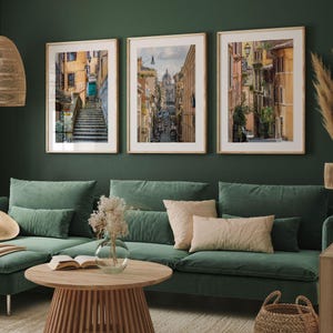 Rome Print Set of 3, Italy Wall Art, Pastel Colors Gallery Wall, Italian Architecture Framed Prints for Home Decor, Fine Art Photography