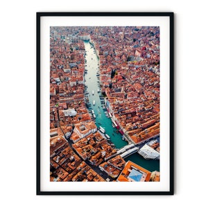 Venice Italy Print, Grand Canal Aerial Wall Art, Architecture Photo, Framed Fine Art Travel Photography, Home Office Decor, Wall Display