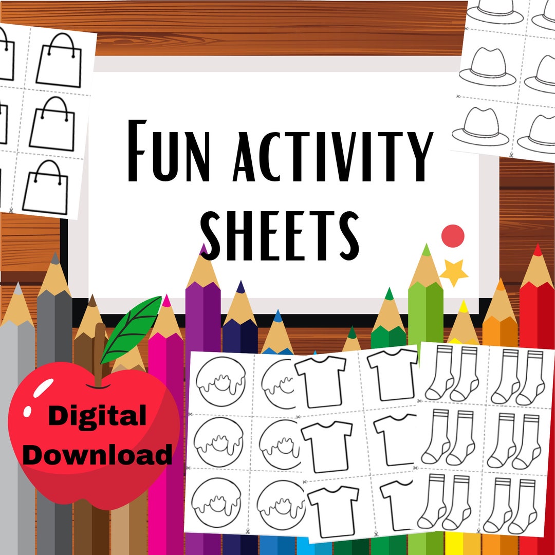 Fun Activity Sheets 5 Activity Sheets Design Your Own - Etsy