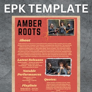 EPK Canva Template for Rock/Alternative Artist | Electronic Press Kit Template | Music Press Release Template