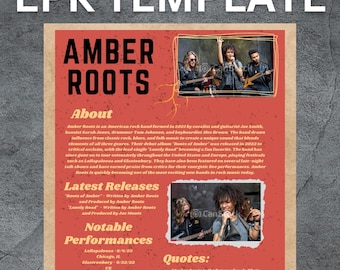 Rock Artist EPK Canva Template | Music Press Kit (Digital Download)