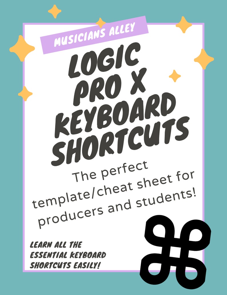 Logic Pro X Keyboard Shortcuts Digital Download Cute Cheat Sheet PDF - Etsy
