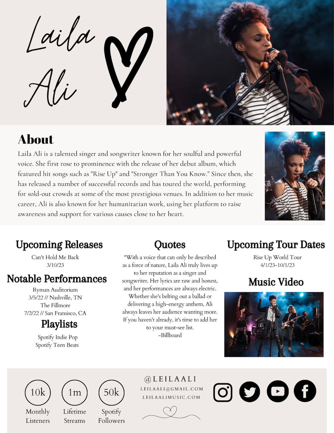 EPK Canva Template Minimalist Music Press Release for Musician EPK Canva Template Minimalist Music Press Release for Musician