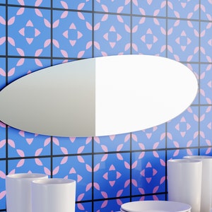 Asymmetrical Oval Pond Mirror - Funky Circular Mirror for Wall Decor