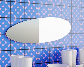 Asymmetrical Oval Pond Mirror - Funky Circular Mirror for Wall Decor