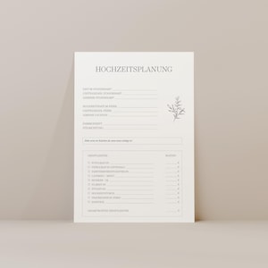 Zum Ausdrucken | Hochzeitsplaner Checkliste | Hochzeitsplanung PDF zum Ausdrucken | Wedding Checklist Printable | DIY Hochzeit Planer