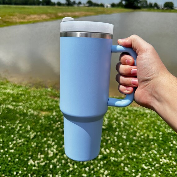 Personalized 40oz Tumbler With Handle & Straw, Engraved Tiktok Cup