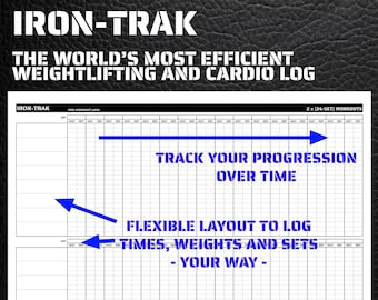 Plantillas de seguimiento de registros de entrenamiento PRO, para levantamiento de pesas y cardio