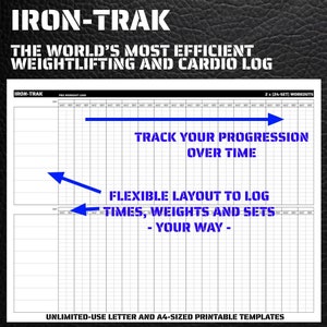 PRO Workout log tracker templates, for weightlifting & cardio