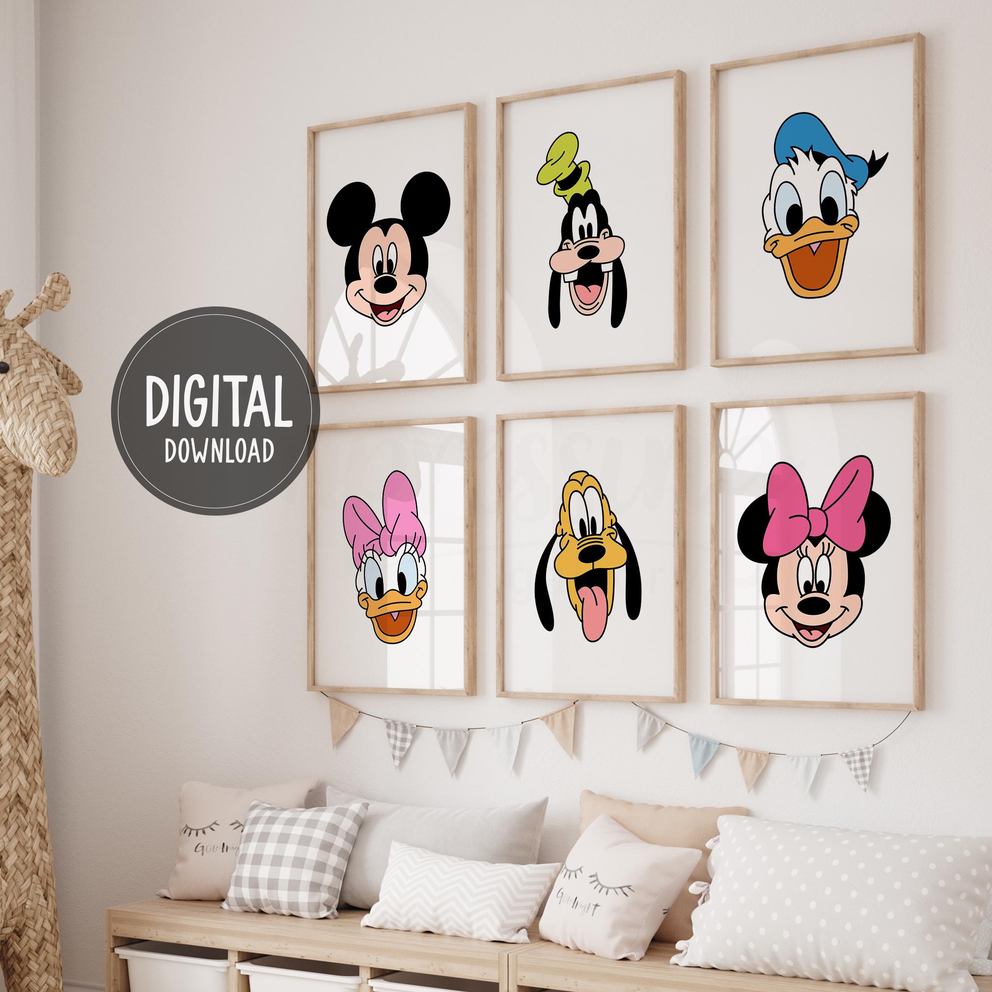 Mickey Mouse & Friends Face Prints : Minnie, Donald, Goofy, Daisy