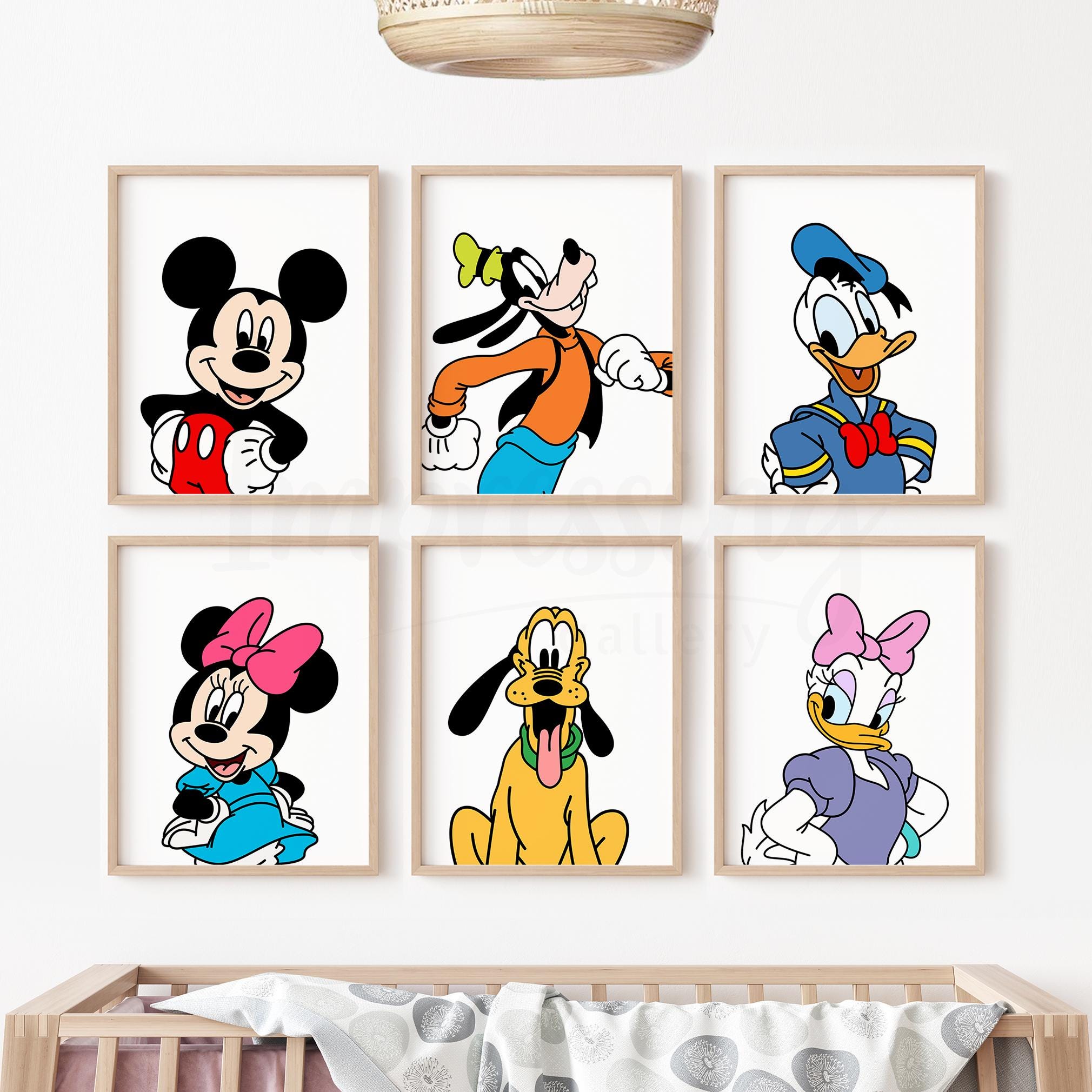 Mickey Mouse & Friends Prints, Donald, Goofy, Minnie, Daisy, Pluto