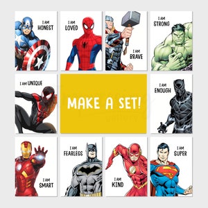 Make a Set - Superheld Affirmationen ""I AM"" Digitale Poster, Superheld Wandkunst, Superheld Prints, Superheld Poster, digitaler Download."