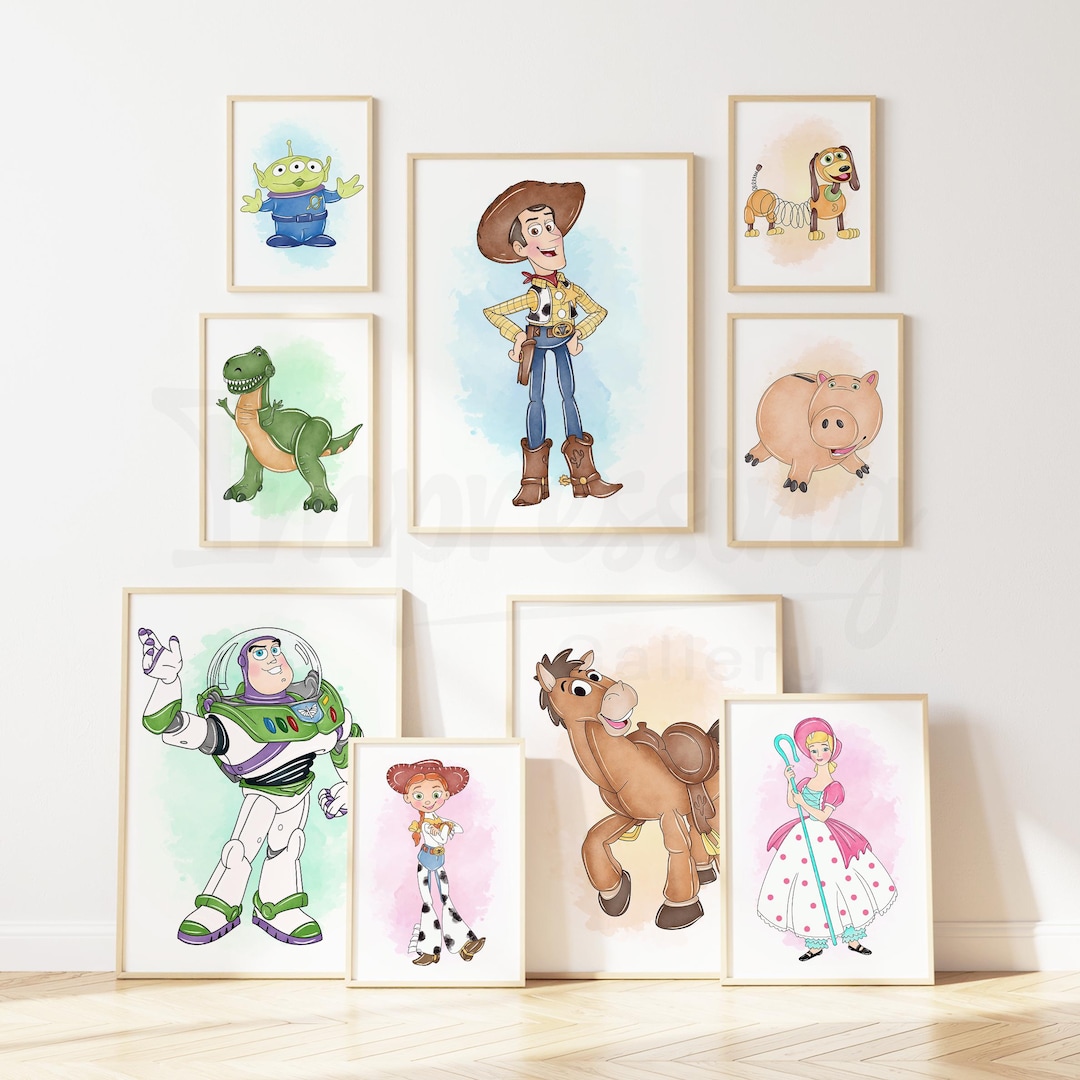 Toy Story Watercolor Set of 15 Wall Art, Kids Nursery Decor, Instant ...