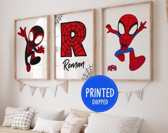 Spidey und Miles Morales Drucke, personalisierter Namensdruck, 3er-Set, physische Drucke