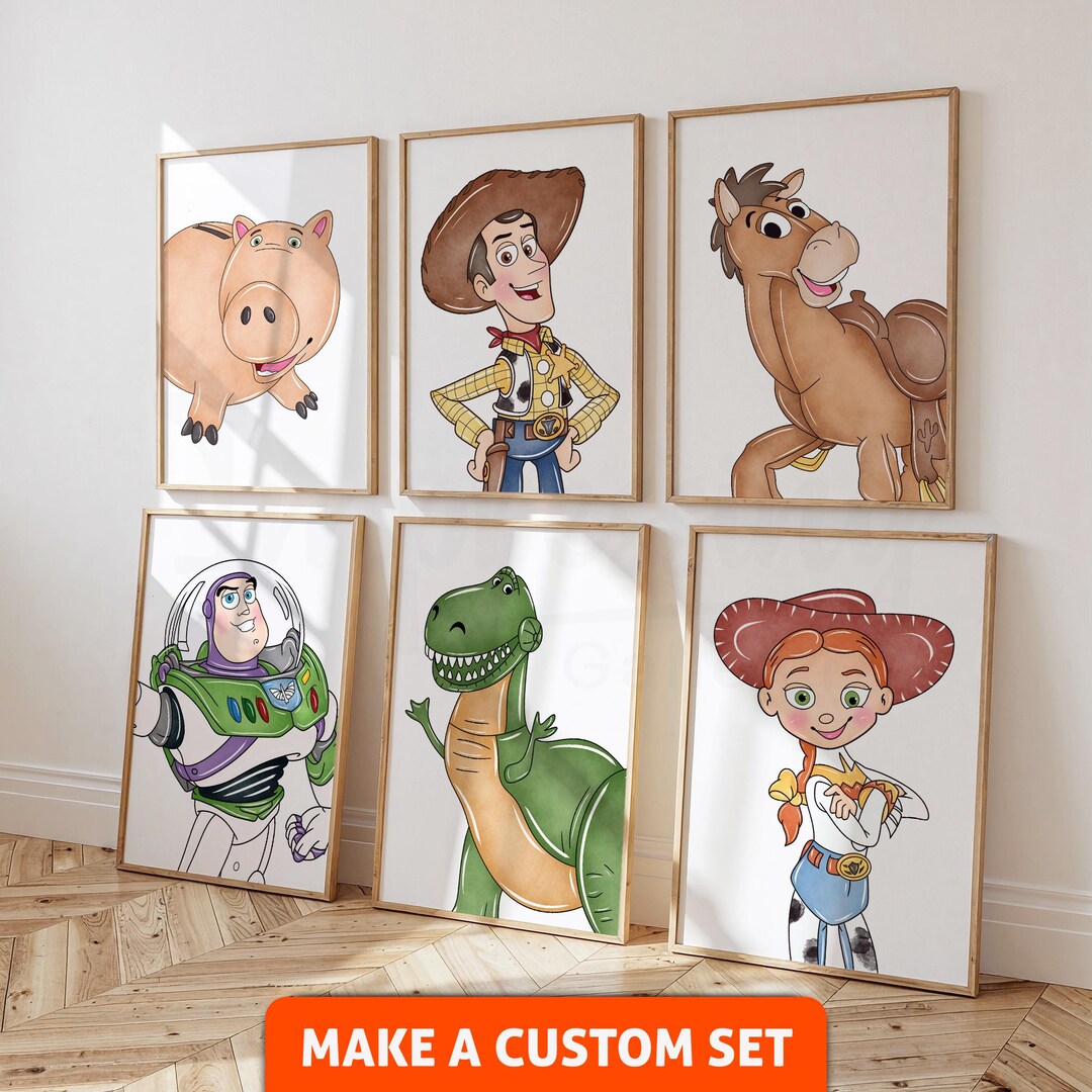 Toy Story Watercolor Wall Art, Kids Room Decor, Nursery Prints, Printed ...
