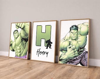 Hulk Name Print: Superhero Prints, Jungen Zimmer Dekor (Digitaler Download)