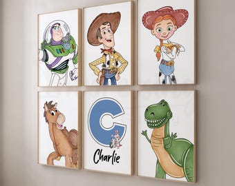 Toy Story Personalized Wall Art, Nursery Decor, Watercolor Prints, Digital Download