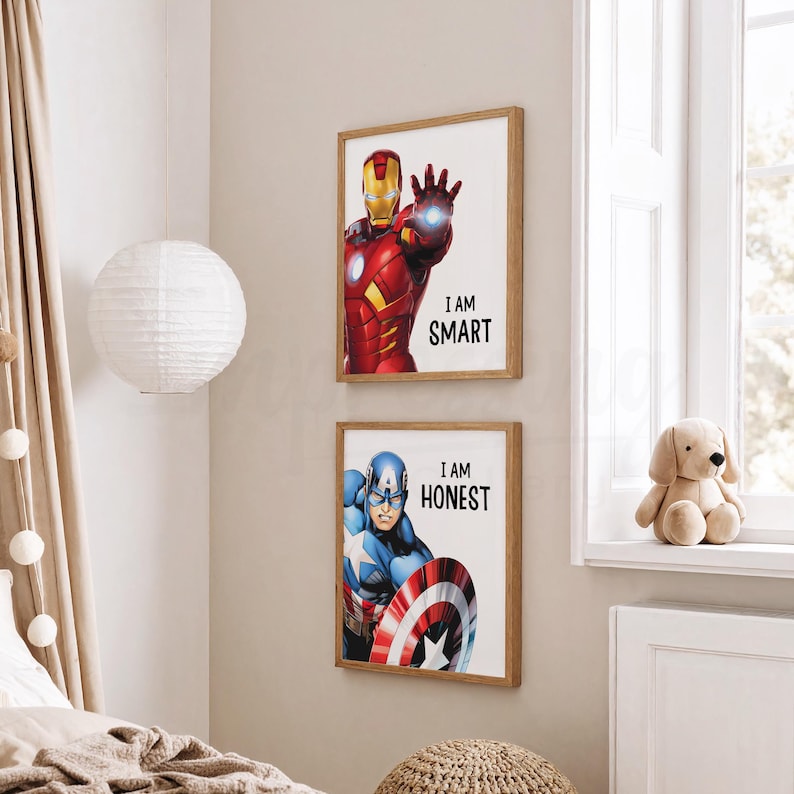 Superhero Affirmations Prints, Spiderman, Hulk, Captain America, Ironman, Thor, Superheroes (Digital Download) image 6