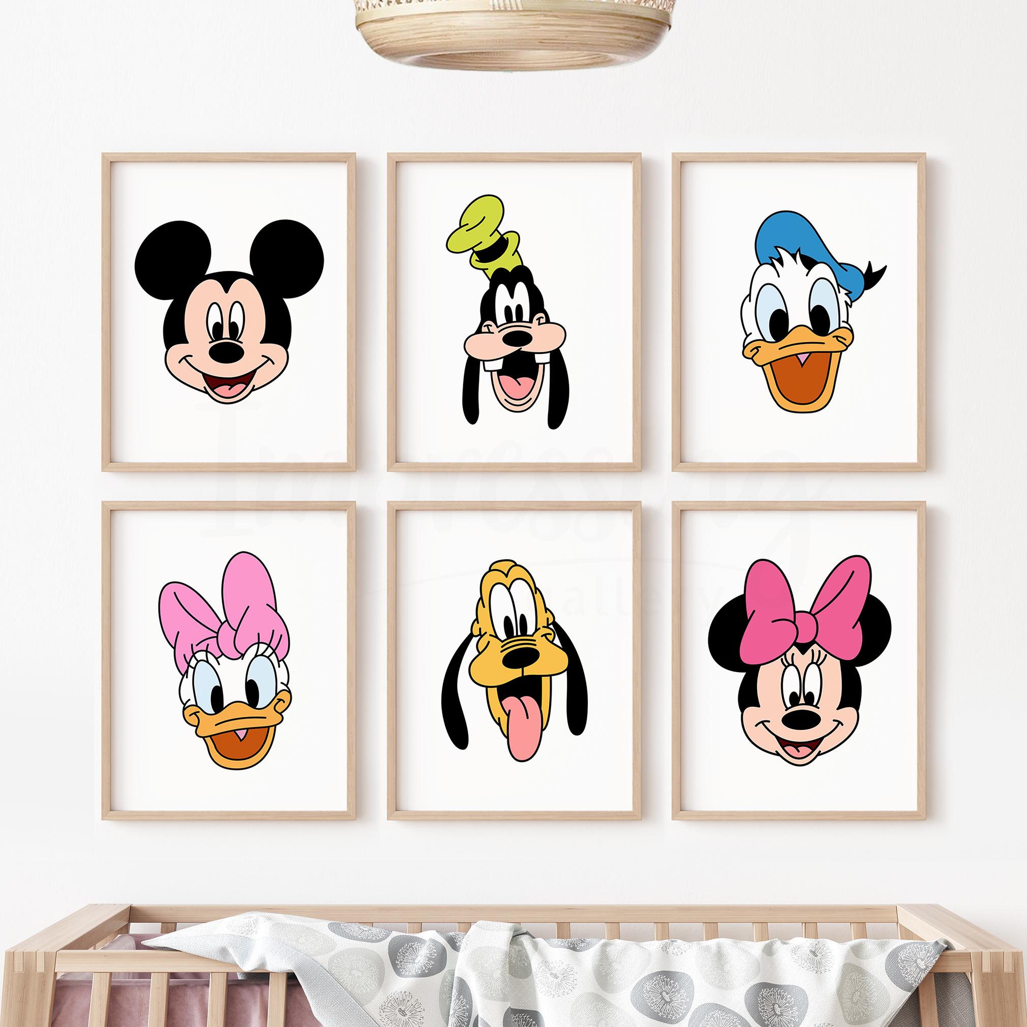 Mickey Mouse & Friends Face Prints : Minnie, Donald, Goofy, Daisy