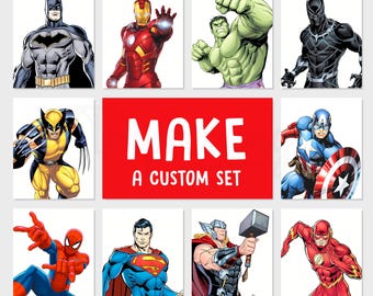 Superhero Wall Art, Ironman, Spiderman, Hulk, Captain America