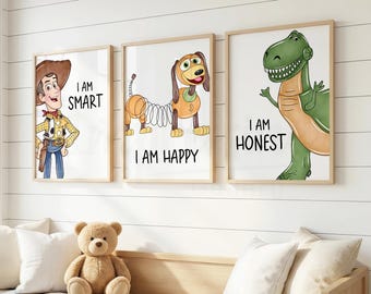 Toy Story Affirmations Prints, Custom Set, Nursery Wall Decor, Digital Download