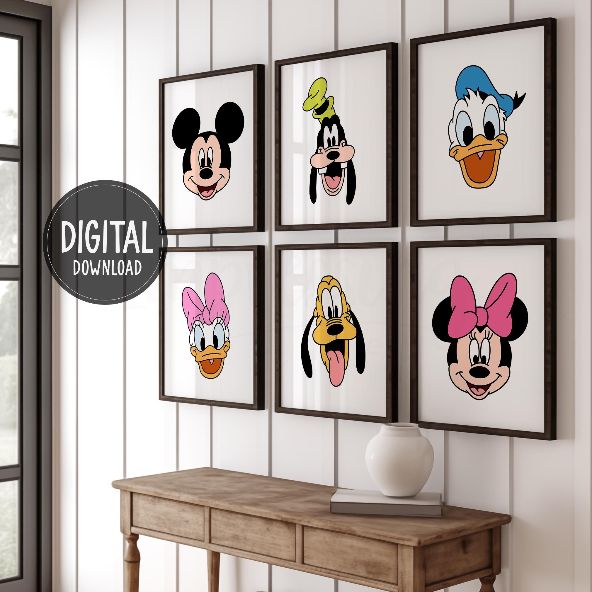 Disney ディズニー スケッチ複製 Mickey＆Pluto 2枚セット Amazon.com: Nistio® Mickey Mouse and Friends Watercolor Prints