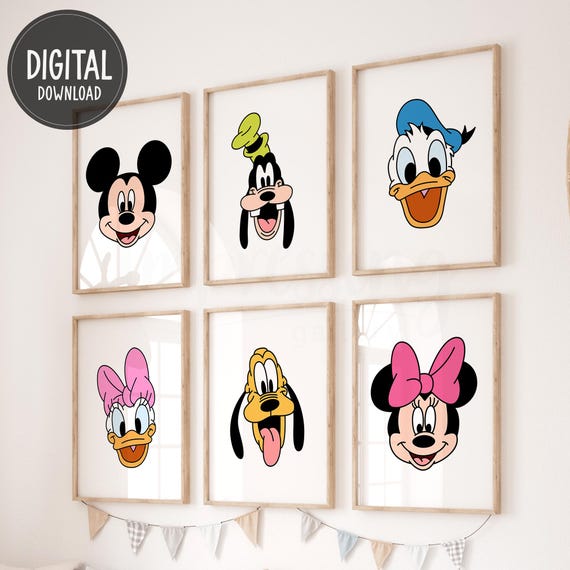 Mickey Mouse & Friends Face Prints : Minnie, Donald, Goofy, Daisy