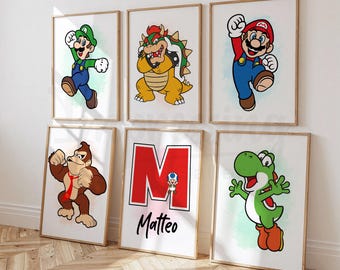 スーパーマリオの絵プリント - Etsy 日本