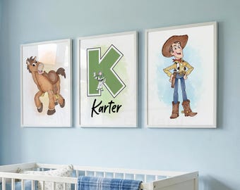 Toy Story Personalized Wall Art, Nursery Wall Decor, Digital Download