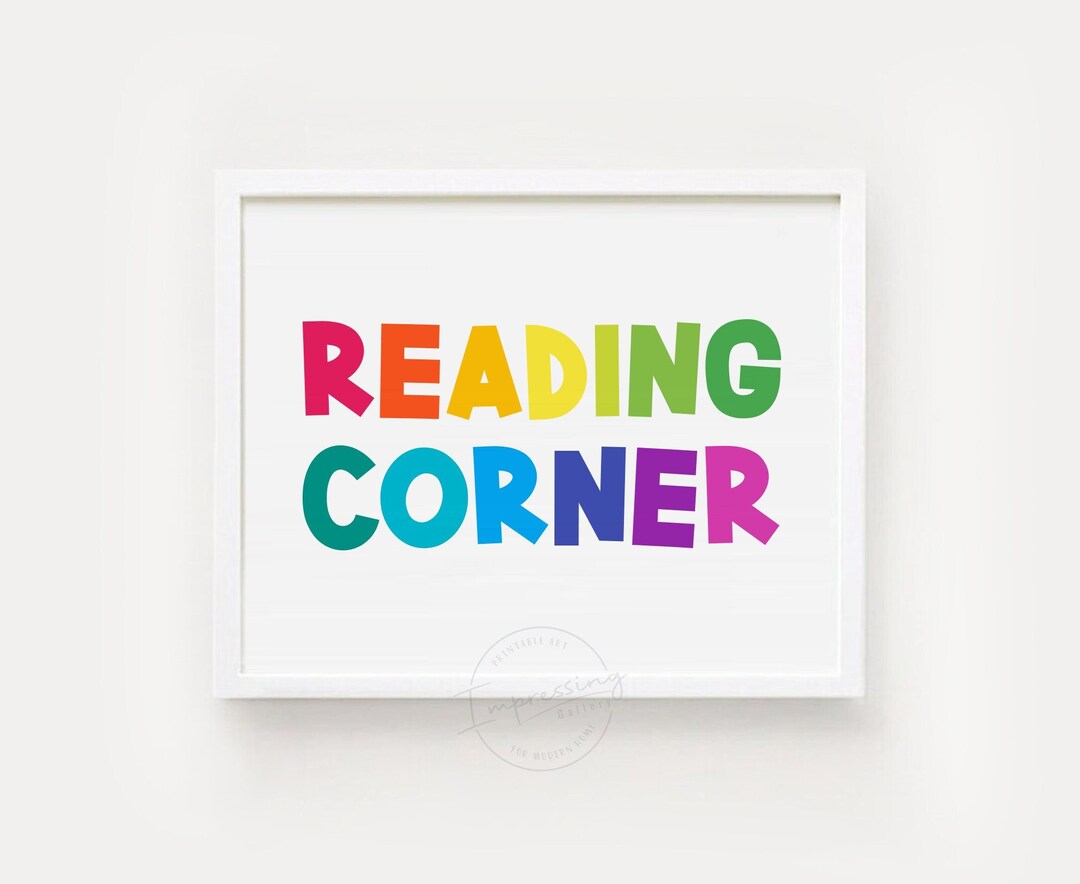 Reading Corner Classroom Art Library Art Kids Room Decor Etsy