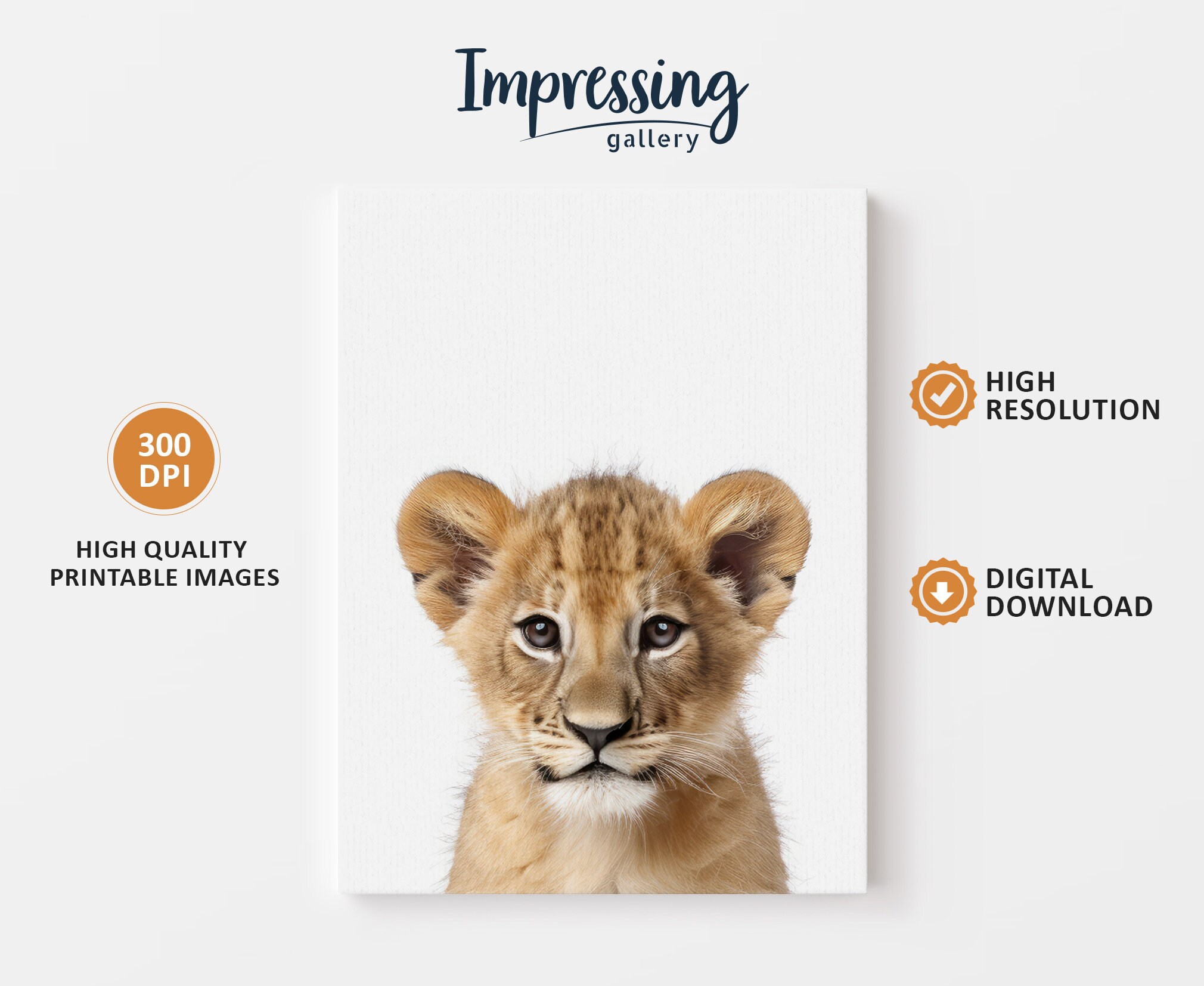 Lion Cub Printable Wall Art Safari Animals Baby Lion - Etsy