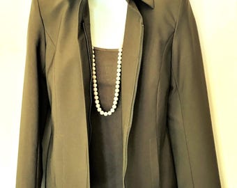 Vintage SINEQUANONE (France) Tailored Olive Jacket Size 40 *(Au/Uk 8-10) NWOT/Deadstock - Lined Zip Closure Pockets