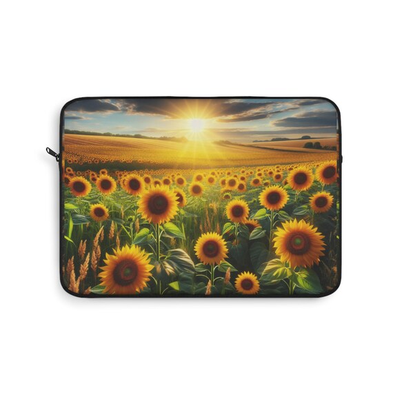 Sunflower Laptop Sleeve, Vibrant Floral Design, Nature Lover Gift, Back to School Accessory, Eco-Friendly Tech Case, Summer Vibes