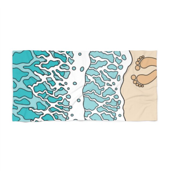 Beachy Vibes Towel - Fun Beach Towel for Summer, Pool Days, Vacation, Coastal Decor, Gifts for Beach Lovers