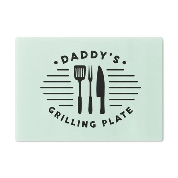 Personalized Daddy's Grilling Plate Cutting Board, Unique Kitchen Gift, Father's Day Decor, BBQ Accessory, Cookware