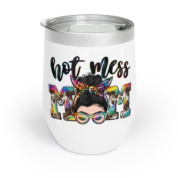 Chill Wine Tumbler | Fun Wine Glass for Mom, Colorful Tumblers for Celebrations, Gift for Wine Lovers, Cute Travel Mug