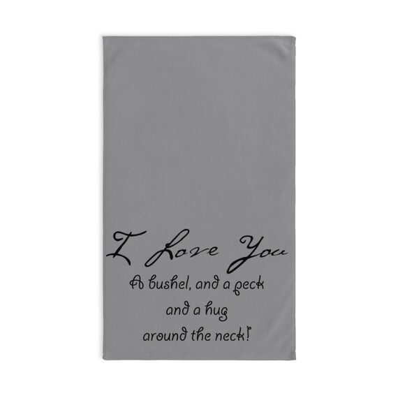 Adorable I Love You Hand Towel, Cute Kitchen Decor, Gift for Her, Home Heartwarming Decor, Holiday Present