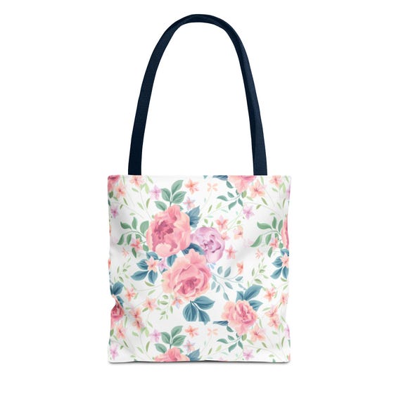 Floral Tote Bag for Everyday Use, Eco-Friendly Shopping Bag, Mother's Day Gift, Summer Beach Bag, Floral Shopping Tote