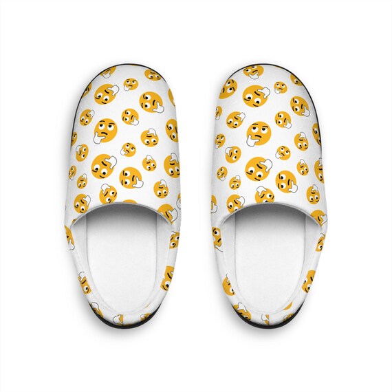 Cheerful Emoji Indoor Slippers, Fun Home Footwear, Cozy House Slippers, Gift for Him, Relaxation Essentials, Comedy House Shoes