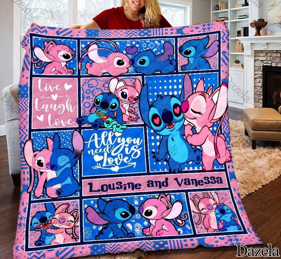 Disney Lilo and Stitch Blanket Cute Stitch Quilt Blanket Etsy